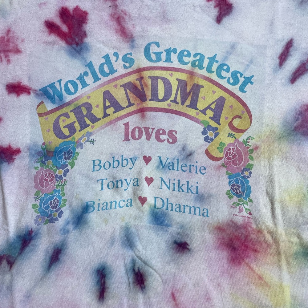 Vintage 1994 floral worlds greatest Grandma tie dye tee - Picture 10 of 15